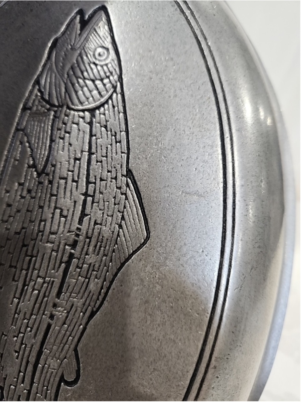Wilton Armetale Fish Platter Pewter Large Oval Handled 14" Silver Vintage - Picture 13 of 16